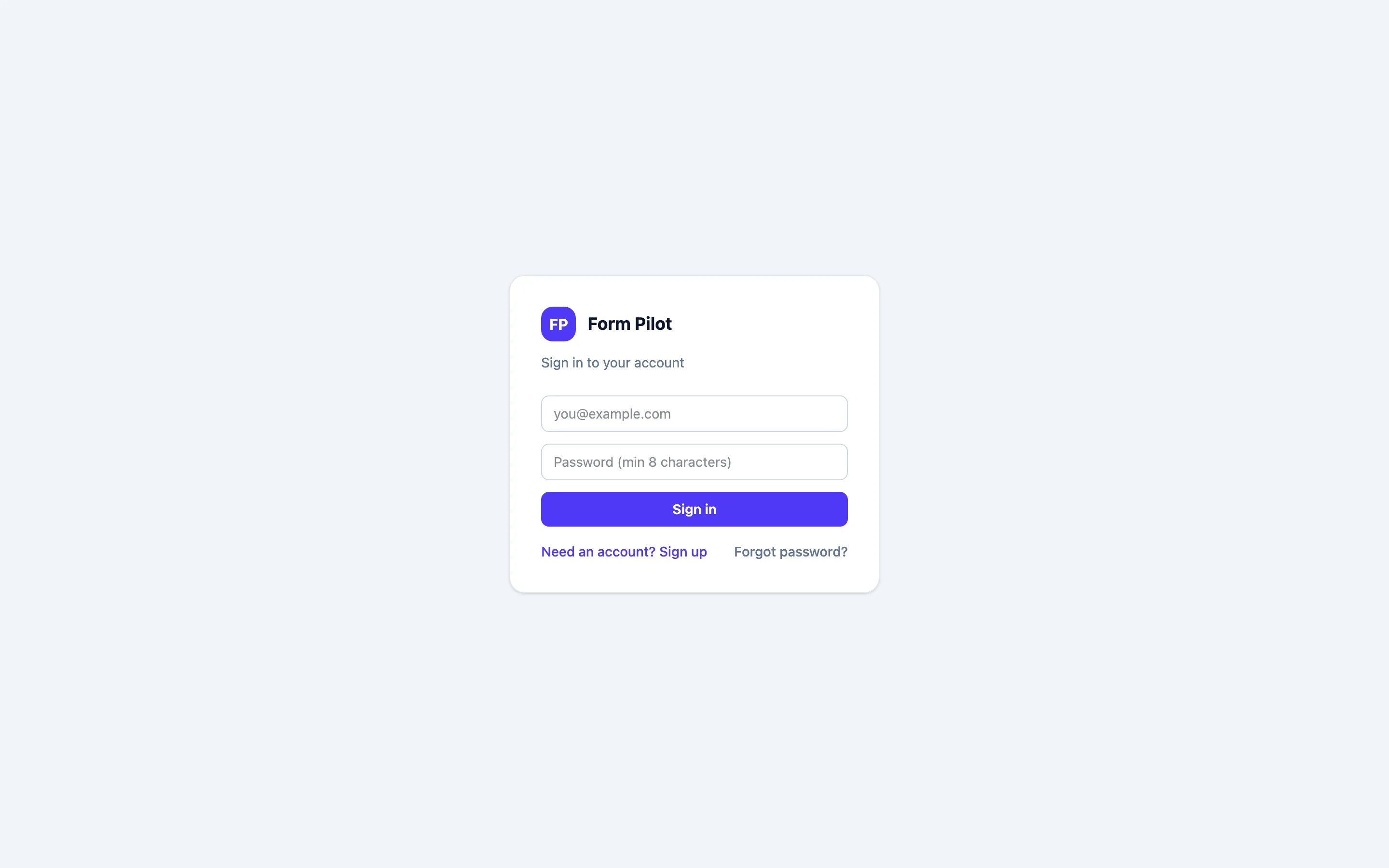 Sign-in — records are isolated per user by row-level security