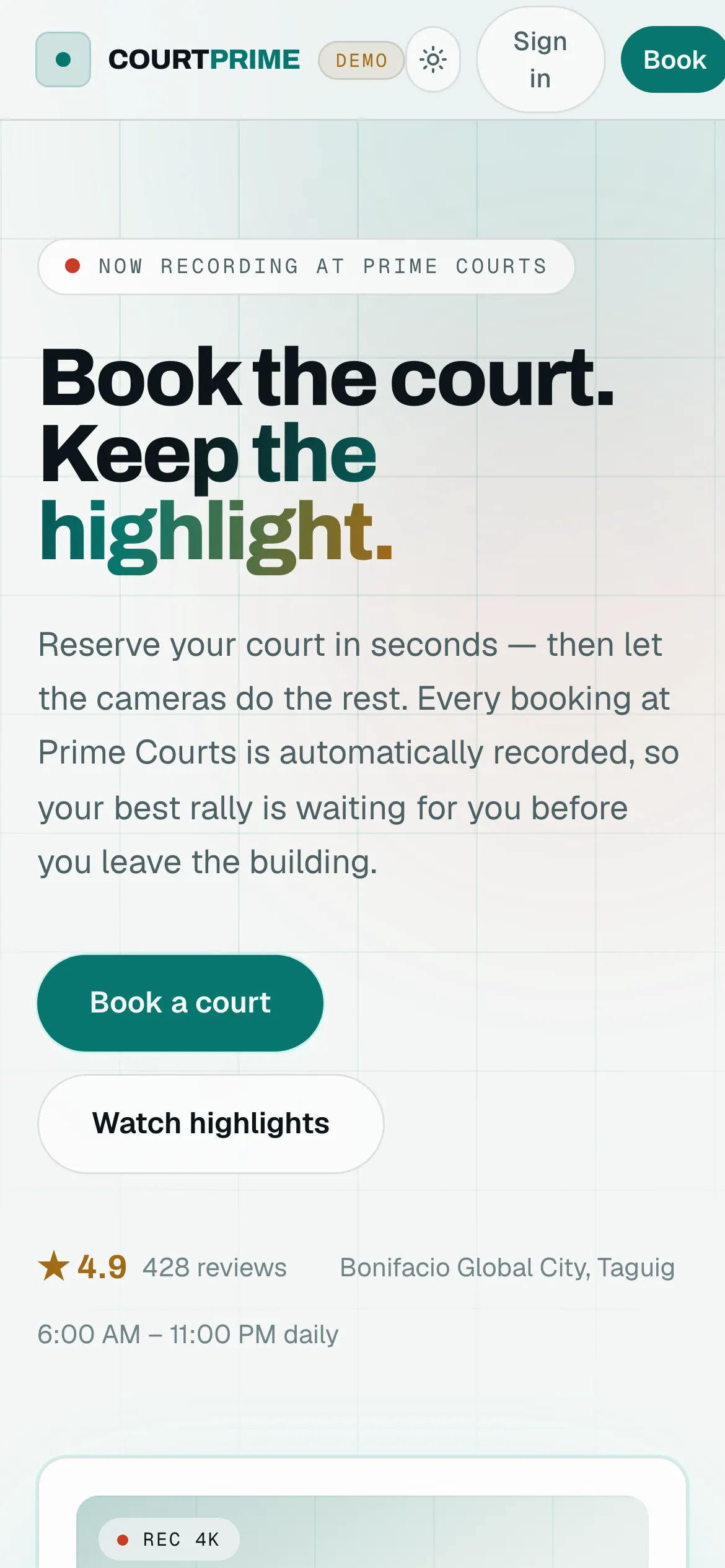 Mobile booking — where players actually book